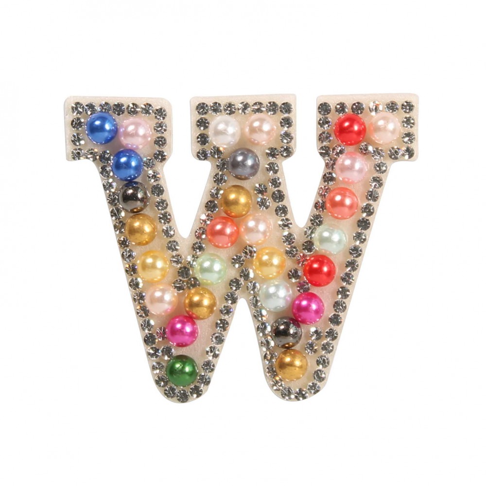 Sticker Aufkleber für Handy/Tablet/Computer 3D Pearls Regenbogen - Buchstabe W