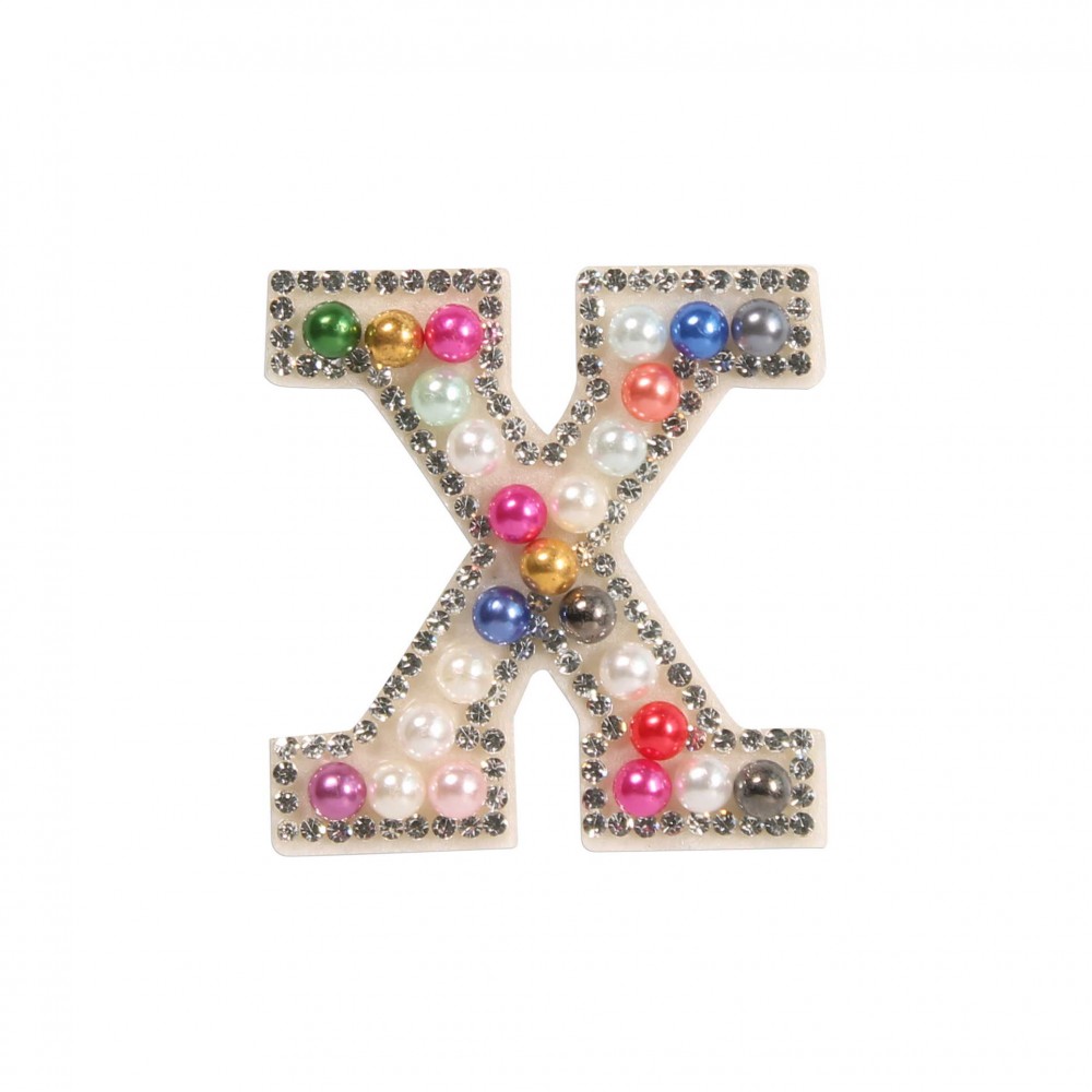 Sticker Aufkleber für Handy/Tablet/Computer 3D Pearls Regenbogen - Buchstabe X