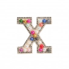 Sticker Aufkleber für Handy/Tablet/Computer 3D Pearls Regenbogen - Buchstabe X
