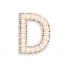 Sticker Aufkleber für Handy/Tablet/Computer 3D Pearls weiss - Buchstabe D