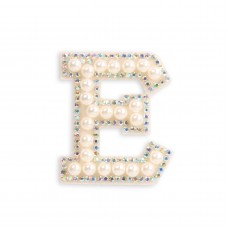 Sticker Aufkleber für Handy/Tablet/Computer 3D Pearls weiss - Buchstabe E
