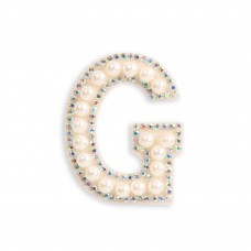 Sticker Aufkleber für Handy/Tablet/Computer 3D Pearls weiss - Buchstabe G