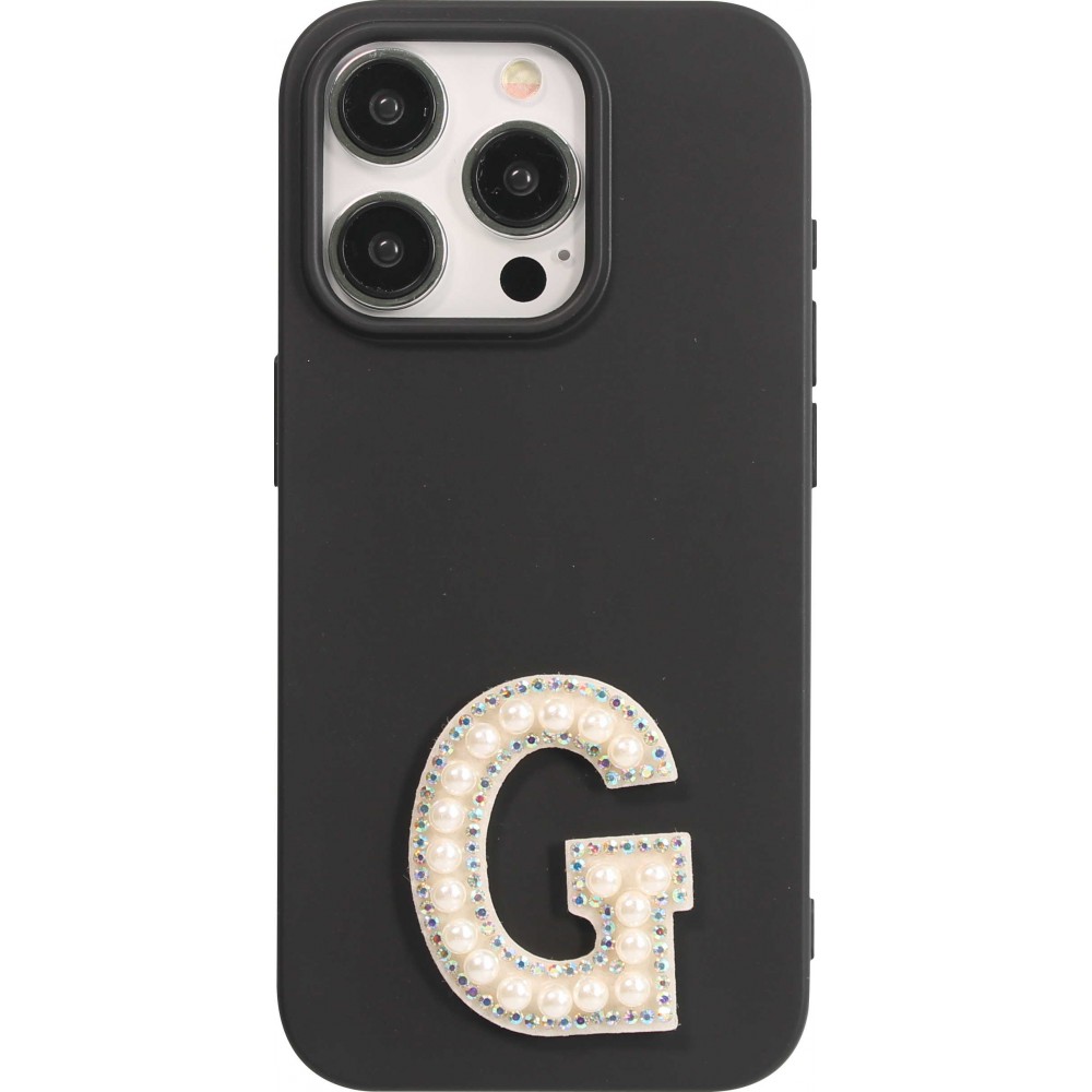 Sticker Aufkleber für Handy/Tablet/Computer 3D Pearls weiss - Buchstabe G