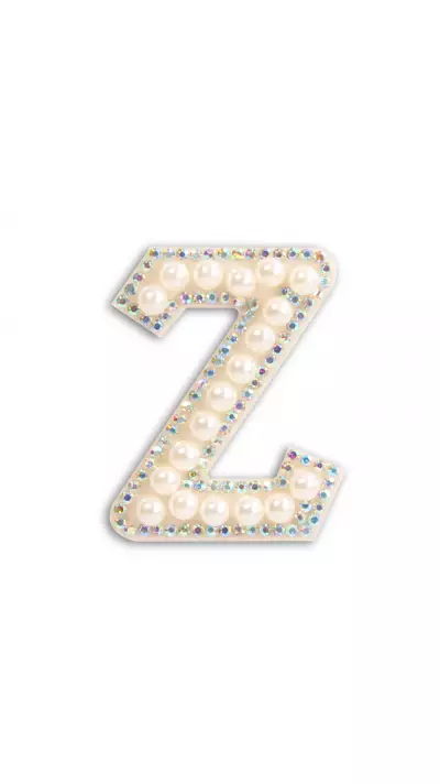 Sticker Aufkleber f&uuml;r Handy/Tablet/Computer 3D Pearls weiss - Buchstabe Z
