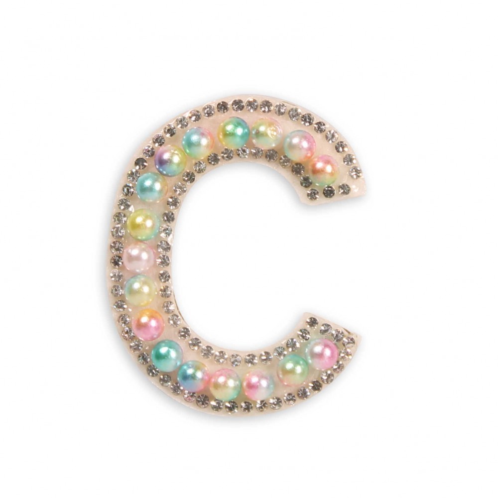 Sticker Aufkleber für Handy/Tablet/Computer 3D Pearls Multifarben - Buchstabe C