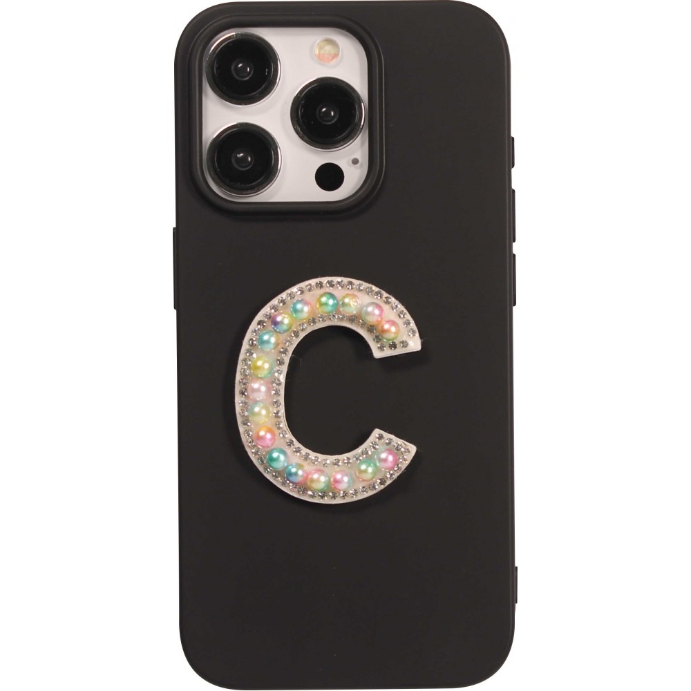 Sticker Aufkleber für Handy/Tablet/Computer 3D Pearls Multifarben - Buchstabe C