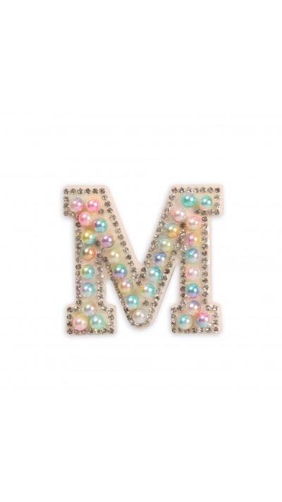 Sticker Aufkleber für Handy/Tablet/Computer 3D Pearls Multifarben - Buchstabe M