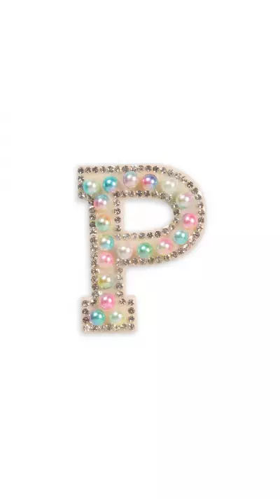 Sticker Aufkleber f&uuml;r Handy/Tablet/Computer 3D Pearls Multifarben - Buchstabe P