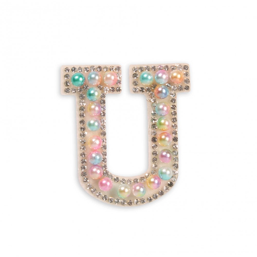 Sticker Aufkleber für Handy/Tablet/Computer 3D Pearls Multifarben - Buchstabe U