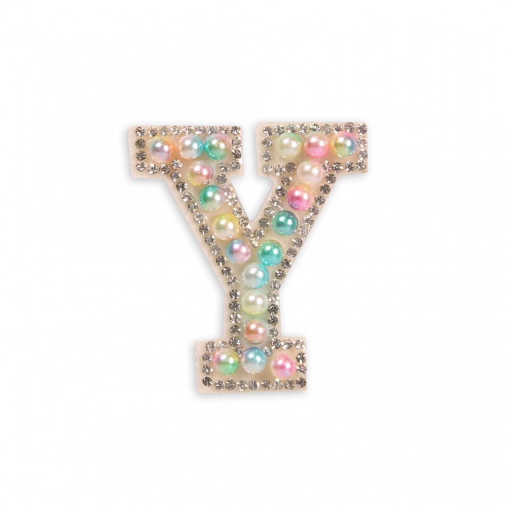 Sticker Aufkleber für Handy/Tablet/Computer 3D Pearls Multifarben - Buchstabe Y