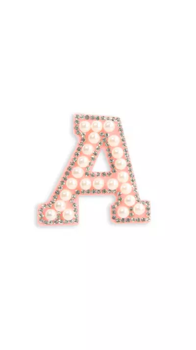 Sticker Aufkleber f&uuml;r Handy/Tablet/Computer 3D Pearls Rosa - Buchstabe A
