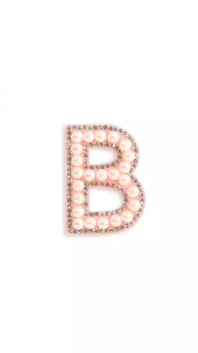 Sticker Aufkleber f&uuml;r Handy/Tablet/Computer 3D Pearls Rosa - Buchstabe B