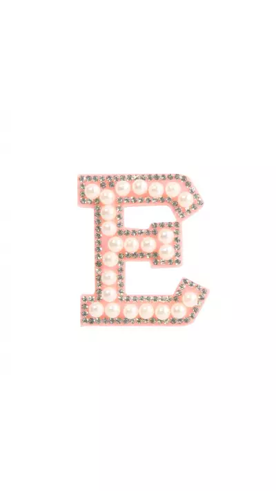 Sticker Aufkleber f&uuml;r Handy/Tablet/Computer 3D Pearls Rosa - Buchstabe E