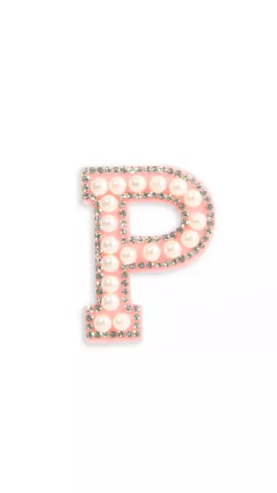 Sticker Aufkleber f&uuml;r Handy/Tablet/Computer 3D Pearls Rosa - Buchstabe P