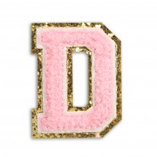 Sticker Aufkleber für Handy/Tablet/Computer 3D gestickt Hellrosa - Buchstabe D