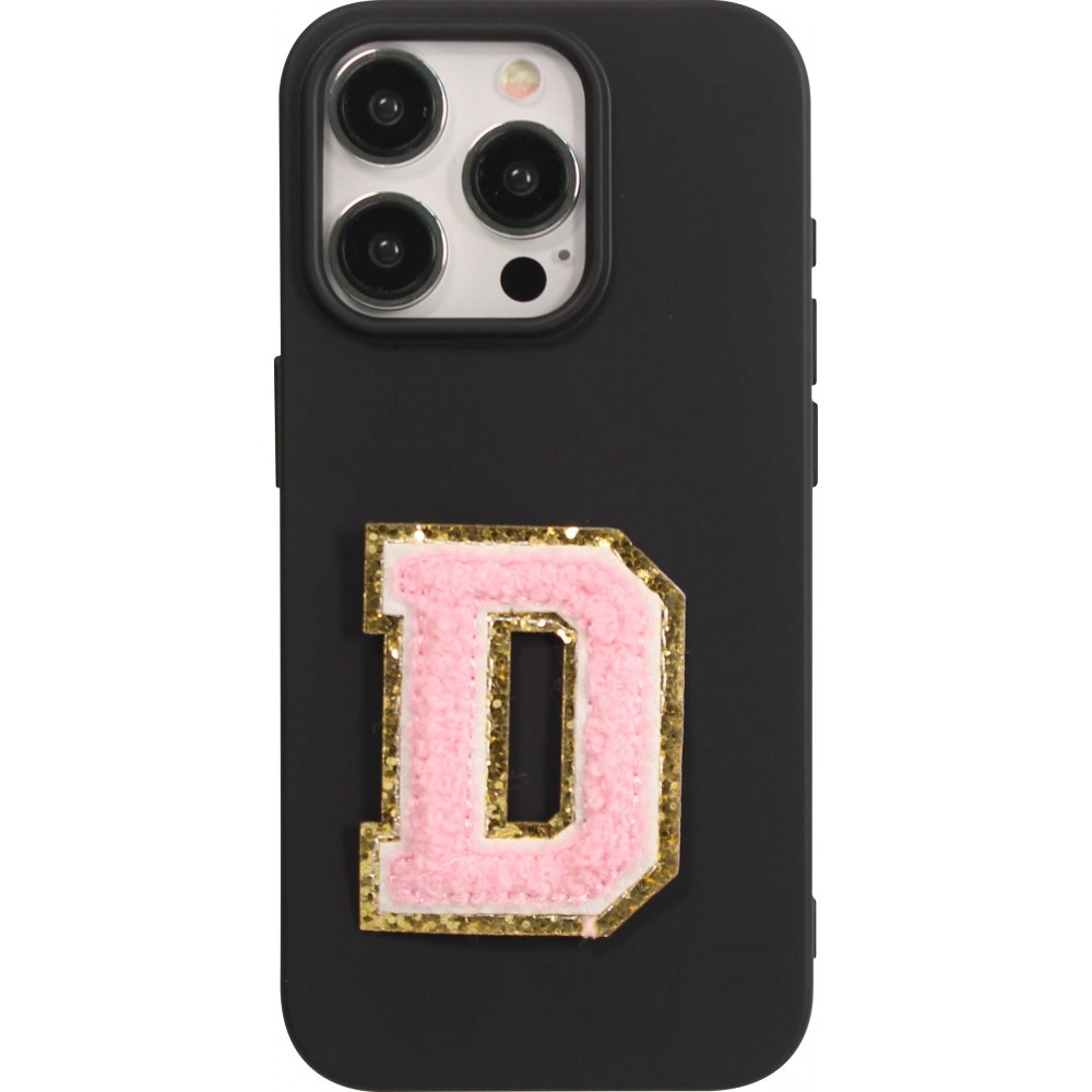 Sticker Aufkleber für Handy/Tablet/Computer 3D gestickt Hellrosa - Buchstabe D