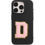 Sticker Aufkleber für Handy/Tablet/Computer 3D gestickt Hellrosa - Buchstabe D