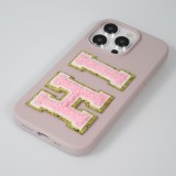 Sticker Aufkleber für Handy/Tablet/Computer 3D gestickt Hellrosa - Buchstabe E