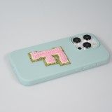 Sticker Aufkleber für Handy/Tablet/Computer 3D gestickt Hellrosa - Buchstabe E