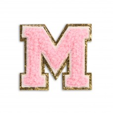 Sticker Aufkleber für Handy/Tablet/Computer 3D gestickt Hellrosa - Buchstabe M
