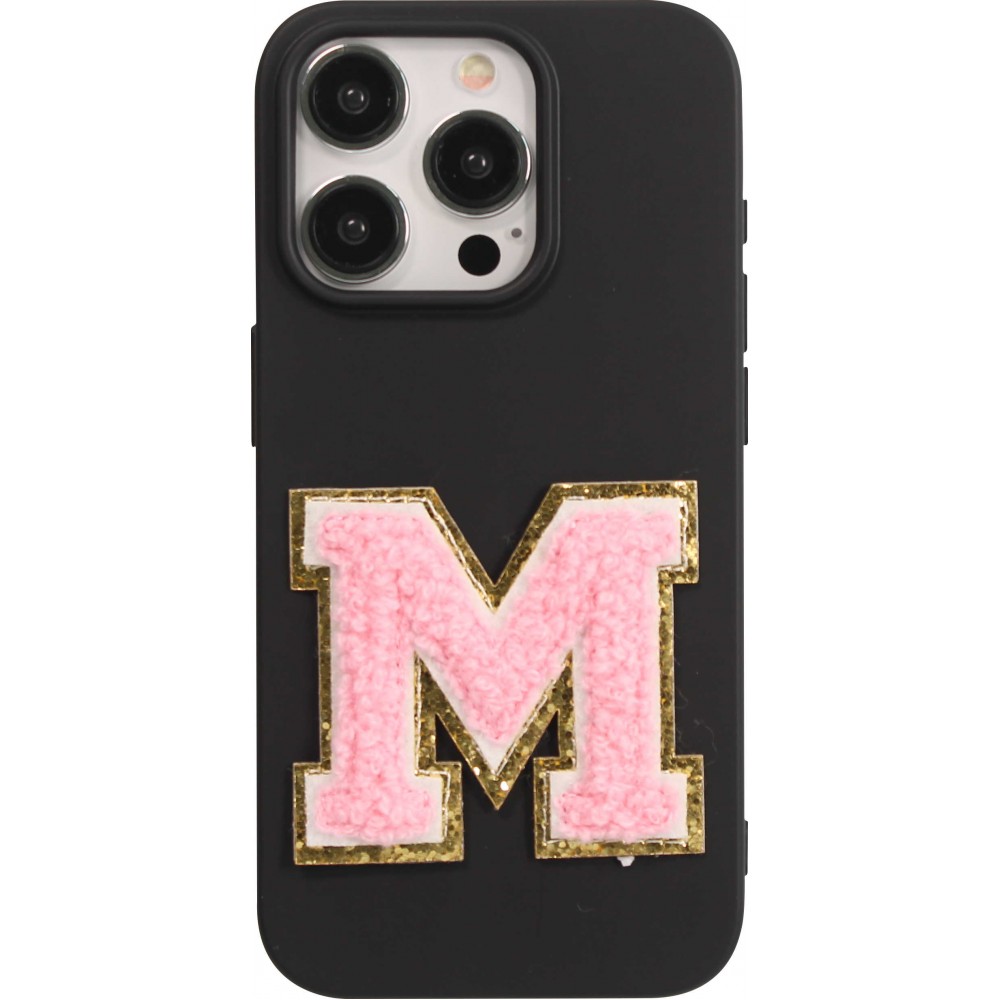 Sticker Aufkleber für Handy/Tablet/Computer 3D gestickt Hellrosa - Buchstabe M