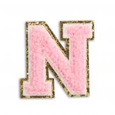 Sticker Aufkleber für Handy/Tablet/Computer 3D gestickt Hellrosa - Buchstabe N
