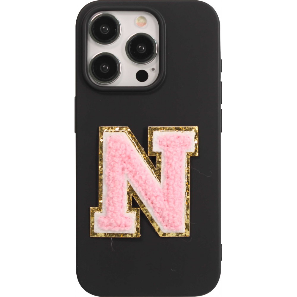 Sticker Aufkleber für Handy/Tablet/Computer 3D gestickt Hellrosa - Buchstabe N