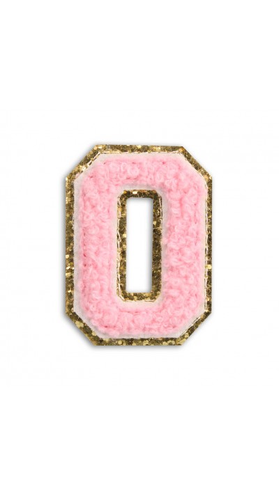 Autocollant sticker pour téléphone/tablette/ordinateur brodé en 3D rose clair - Lettre O