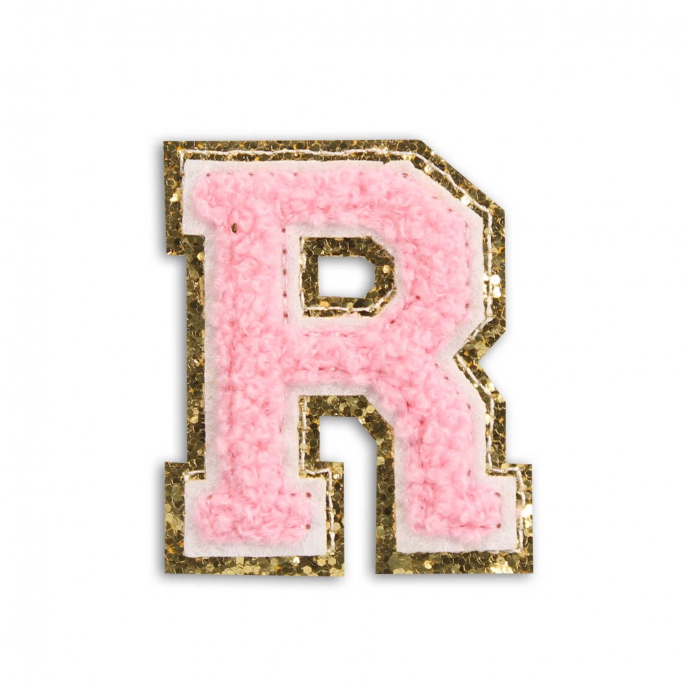 Sticker Aufkleber für Handy/Tablet/Computer 3D gestickt Hellrosa - Buchstabe R