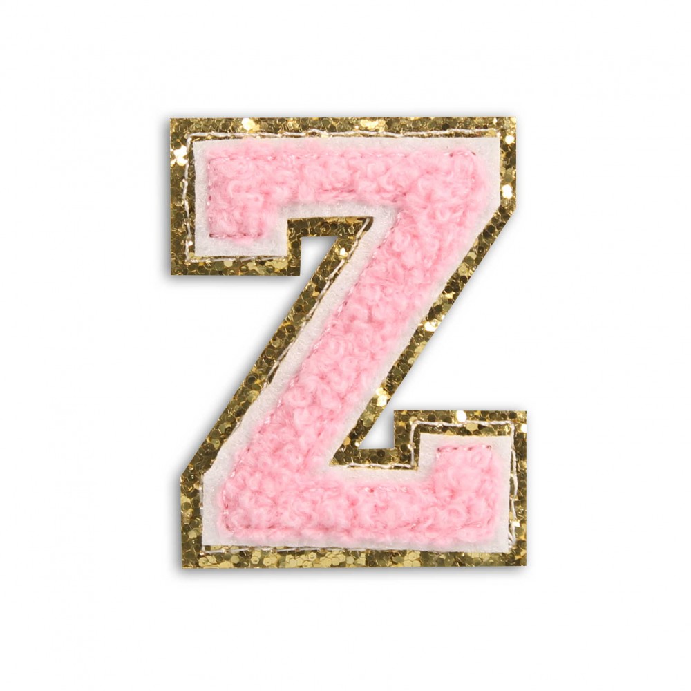 Sticker Aufkleber für Handy/Tablet/Computer 3D gestickt Hellrosa - Buchstabe Z