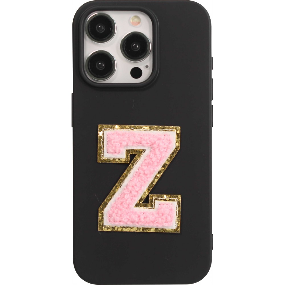 Sticker Aufkleber für Handy/Tablet/Computer 3D gestickt Hellrosa - Buchstabe Z