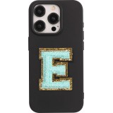 Sticker Aufkleber für Handy/Tablet/Computer 3D gestickt Türkis - Buchstabe E