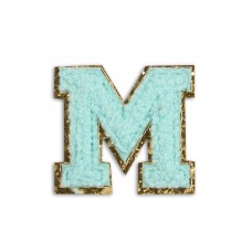 Sticker Aufkleber für Handy/Tablet/Computer 3D gestickt Türkis - Buchstabe M