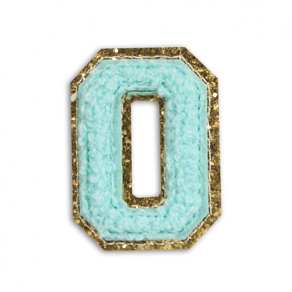 Sticker Aufkleber für Handy/Tablet/Computer 3D gestickt Türkis - Buchstabe O
