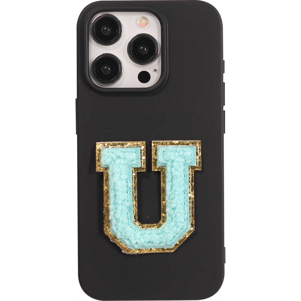 Sticker Aufkleber für Handy/Tablet/Computer 3D gestickt Türkis - Buchstabe U