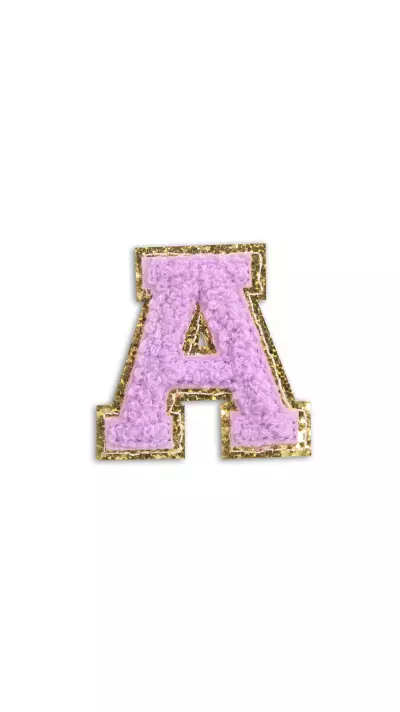 Sticker Aufkleber f&uuml;r Handy/Tablet/Computer 3D gestickt Violett - Buchstabe A