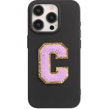 Sticker Aufkleber für Handy/Tablet/Computer 3D gestickt Violett - Buchstabe C