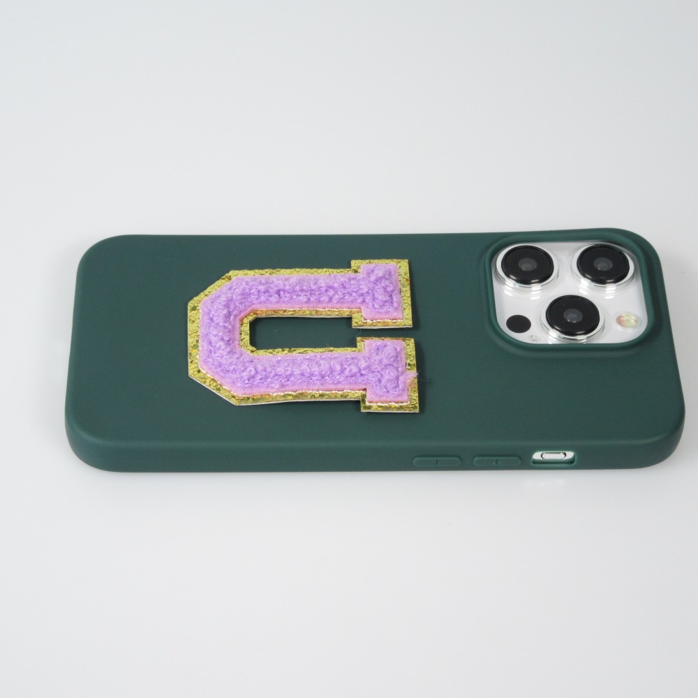 Sticker Aufkleber für Handy/Tablet/Computer 3D gestickt Violett - Buchstabe C