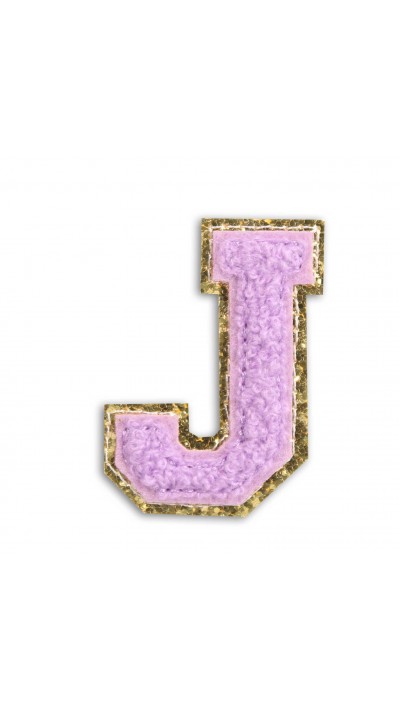 Sticker Aufkleber für Handy/Tablet/Computer 3D gestickt Violett - Buchstabe J