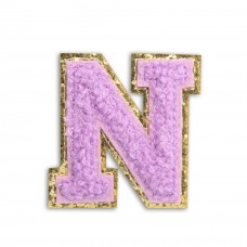 Sticker Aufkleber für Handy/Tablet/Computer 3D gestickt Violett - Buchstabe N