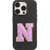 Sticker Aufkleber für Handy/Tablet/Computer 3D gestickt Violett - Buchstabe N
