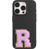 Sticker Aufkleber für Handy/Tablet/Computer 3D gestickt Violett - Buchstabe R