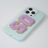 Sticker Aufkleber für Handy/Tablet/Computer 3D gestickt Violett - Buchstabe R