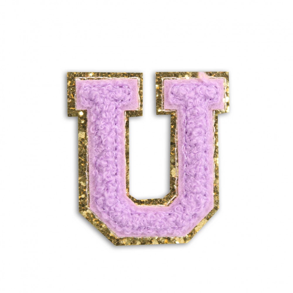 Sticker Aufkleber für Handy/Tablet/Computer 3D gestickt Violett - Buchstabe U