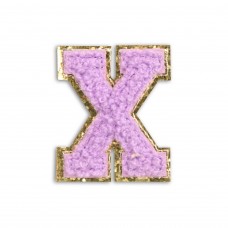 Sticker Aufkleber für Handy/Tablet/Computer 3D gestickt Violett - Buchstabe X