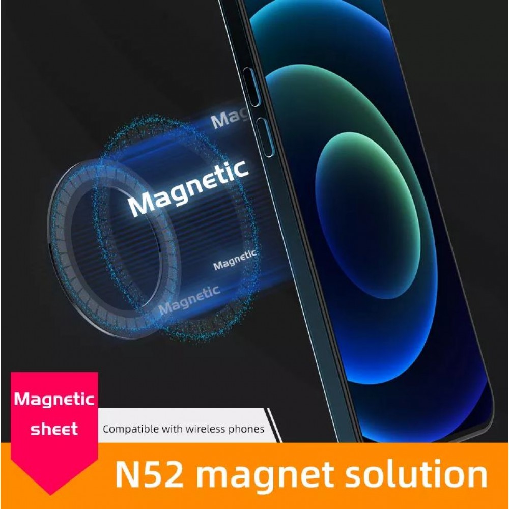 Universeller MagSafe Aufkleber für Smartphone Hüllen Android & iOS Plastiküberzug - Schwarz