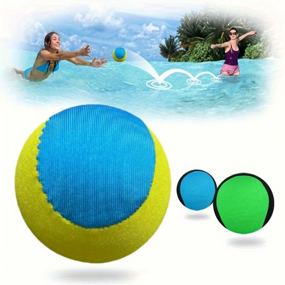 Haltbarer Gummiball für Pool und Strand - Wasserball, springend, Sommer - Blau/Gelb