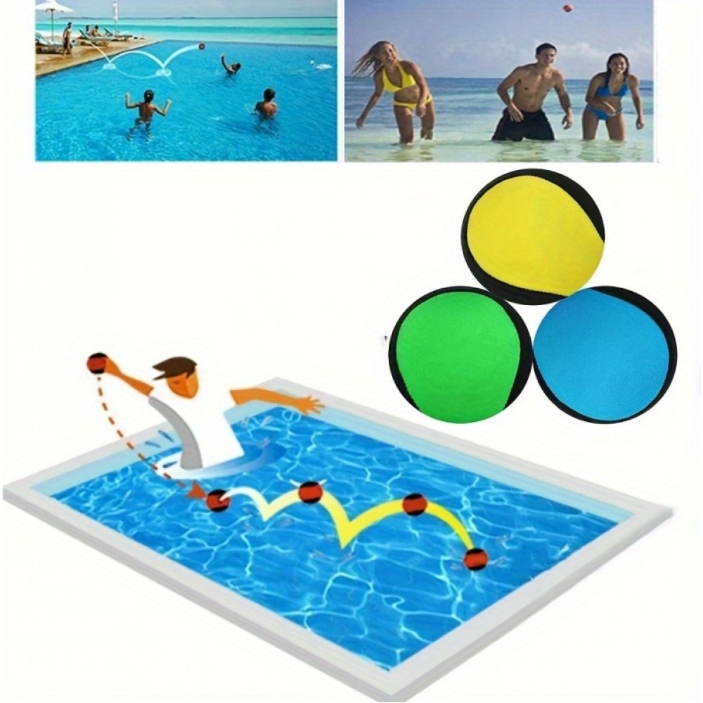 Haltbarer Gummiball für Pool und Strand - Wasserball, springend, Sommer - Blau/Gelb
