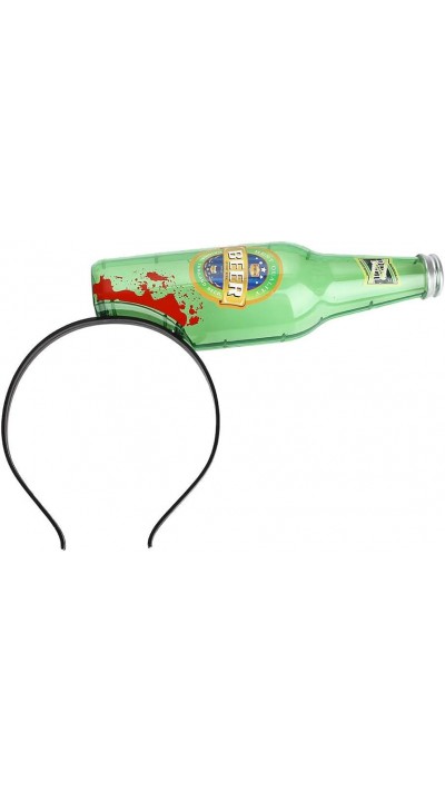 Halloween Kopfband Stirnband gruselige Verkleidung mit Kunstblut - Bierflasche