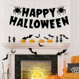 Kartonbanner Happy Halloween - Schwarz